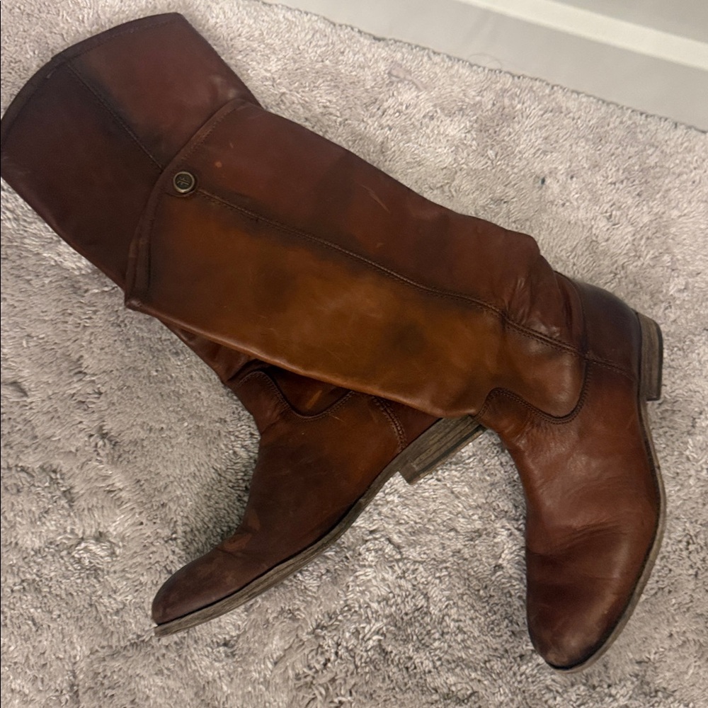 Brown frye Leather Riding Boots Vintage - Picture 11 of 14